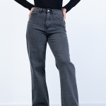 شلوار جین بگ قد 110 مشکی کم کش کد 21489
