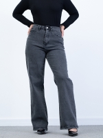 شلوار جین بگ قد 110 مشکی کم کش کد 21489