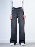 شلوار جین بگ قد 110 مشکی کم کش کد 21492 - Image 3