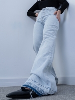 شلوار جین فلر قد 110 دمپا بشکاف کد 21557 - Image 4