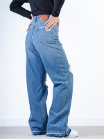 شلوار جین بگ قد 110 دمپا بشکاف کد 21574 - Image 2