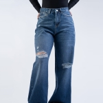 شلوار جین بگ دمپا بشکاف قد 110 کد 21575