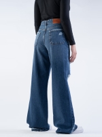 شلوار جین بگ دمپا بشکاف قد 110 کد 21575 - Image 2