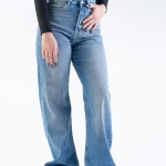 شلوار جین بگ قد 110 کم کش کد 21592