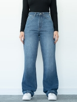 شلوار جین رگولار دمپا بشکاف قد 110  کد 21655 - Image 2