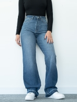 شلوار جین رگولار دمپا بشکاف قد 110  کد 21655