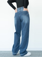 شلوار جین رگولار دمپا بشکاف قد 110  کد 21655 - Image 4