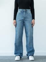 شلوار جین رگولار دمپا بشکاف قد 110 کد 21656 - Image 4