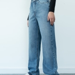 شلوار جین رگولار دمپا بشکاف قد 110 کد 21656