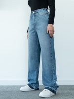 شلوار جین رگولار دمپا بشکاف قد 110 کد 21656