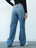 شلوار جین رگولار دمپا بشکاف قد 110 کد 21656 - Image 2