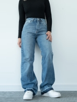 شلوار جین رگولار دمپا بشکاف قد 110 کد 21656 - Image 3