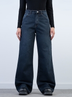 شلوار جین بگ قد 110 دمپا بشکاف کد 21667