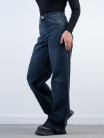 شلوار جین بگ قد 110 دمپا بشکاف کد 21667 - Image 2