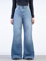 شلوار جین شافل قد 110 کمر اریب کد 21685 - Image 5