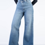 شلوار جین شافل قد 110 کمر اریب کد 21685