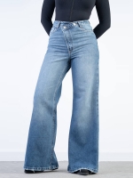 شلوار جین شافل قد 110 کمر اریب کد 21685