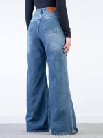 شلوار جین شافل قد 110 کمر اریب کد 21685 - Image 3