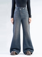 شلوار جین شافل قد 110 کمر اریب کد 21686 - Image 4