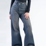 شلوار جین شافل قد 110 کمر اریب کد 21686