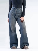 شلوار جین شافل قد 110 کمر اریب کد 21686