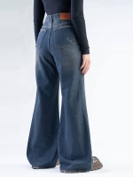 شلوار جین شافل قد 110 کمر اریب کد 21686 - Image 2