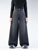 شلوار جین شافل قد 110 مشکی کد 21753 - Image 3