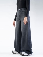 شلوار جین  شافل قد 110 مشکی کد 21756 - Image 2