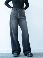 شلوار جین بگ قد 110 مشکی  کد 21777