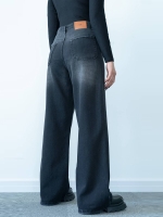 شلوار جین بگ قد 110 مشکی  کد 21777 - Image 2