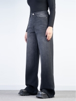 شلوار جین بگ قد 115 دمپا کات مشکی کد 21780 - Image 3
