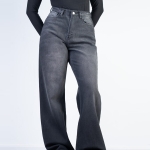 شلوار جین بگ قد 115 دمپا کات مشکی کد 21780