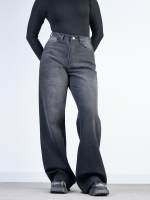 شلوار جین بگ قد 115 دمپا کات مشکی کد 21780