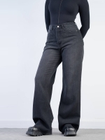 شلوار جین بگ قد 115 دمپا کات مشکی کد 21781