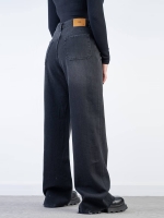 شلوار جین بگ قد 115 دمپا کات مشکی کد 21781 - Image 2
