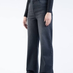 شلوار جین بگ قد 110 مشکی کم کش کد 21867