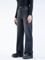 شلوار جین بگ قد 110 مشکی کم کش کد 21867