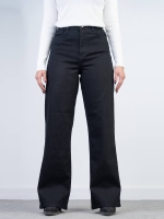 شلوار جین بگ قد 110 مشکی  کم کش کد 21868 - Image 3