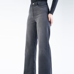 شلوار جین بگ قد 110 مشکی کم کش کد 21874