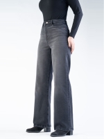 شلوار جین بگ قد 110 مشکی کم کش کد 21874