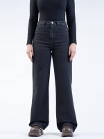 شلوار جین بگ قد 110 مشکی کم کش کد 21880 - Image 3