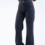 شلوار جین بگ قد 110 مشکی کم کش کد 21880