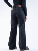 شلوار جین بگ قد 110 مشکی کم کش کد 21880 - Image 2