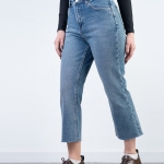شلوار جین کراپ فلر قد 90 دمپا کات  کد 21884
