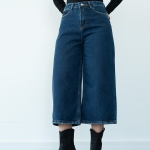 شلوار جین کراپت واید لگ قد 85  کد 21926