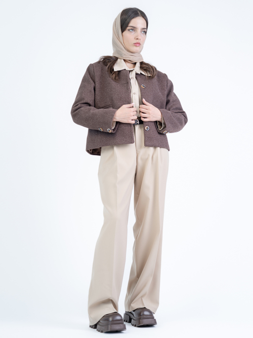 شلوار پارچه ای زنانه واید لگ فیلتو قد 110 تیکال کد 2484 - Image 4