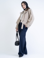 شلوار پارچه ای  واید لگ پیله مثلثی قد 110 کرپ کد 2495 - Image 6