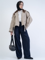 شلوار پارچه ای  واید لگ پیله مثلثی قد 110 کرپ کد 2495 - Image 7