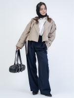 شلوار پارچه ای  واید لگ پیله مثلثی قد 110 کرپ کد 2495 - Image 8