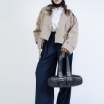 شلوار پارچه ای  واید لگ پیله مثلثی قد 110 کرپ کد 2495